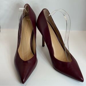 Veronica Beard Burgundy Leather Pumps Heels Size 8.5 Worn Once